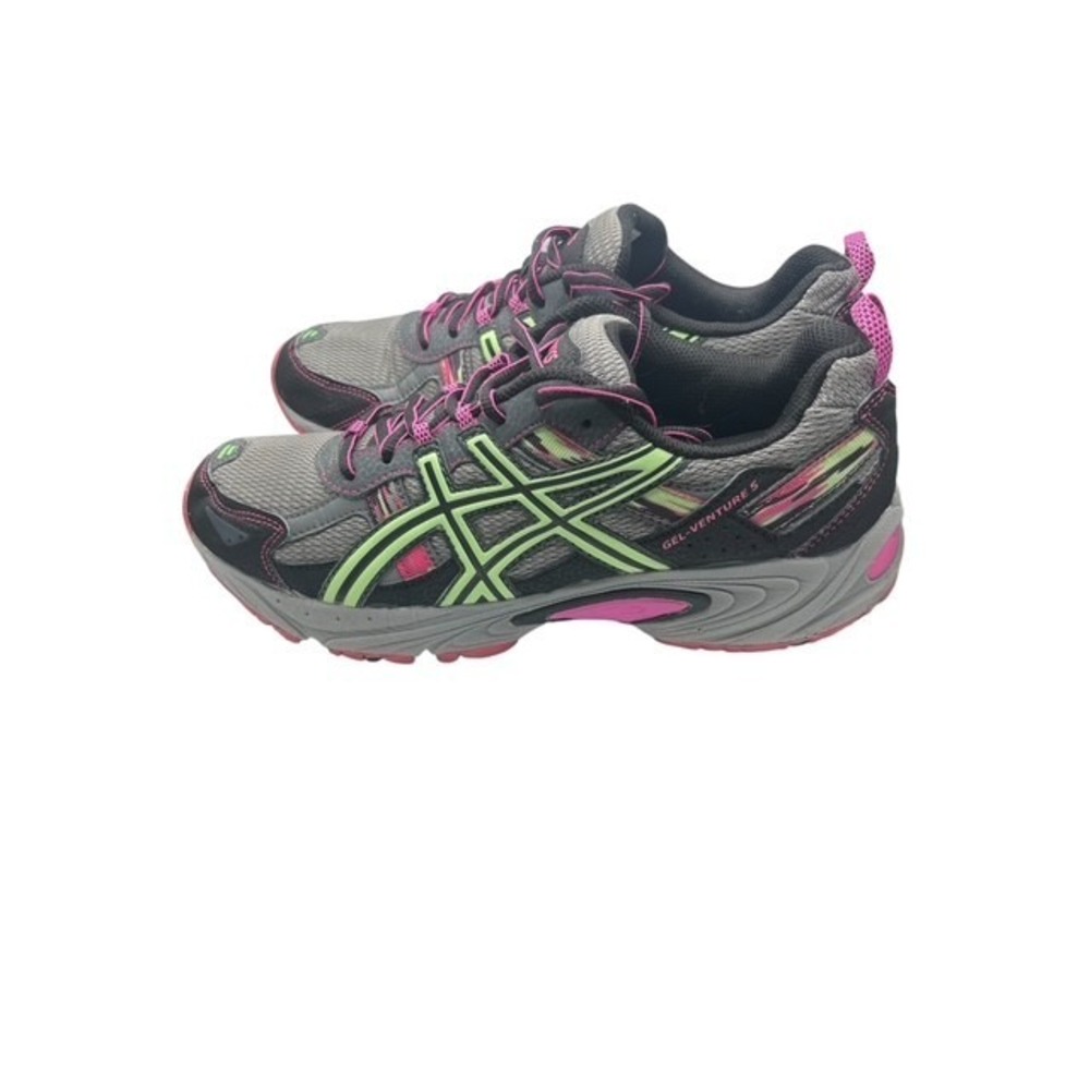 ASICS Women's Sz 10 Gel-Venture 5 Running Shoes Gray/Pink/Green-965